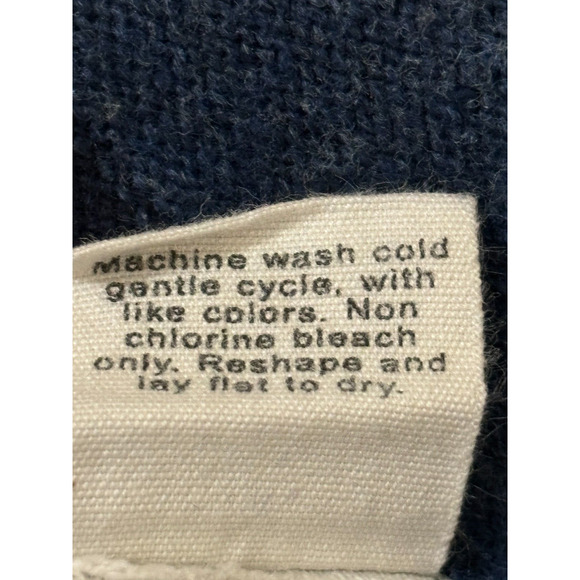 J. Crew Mens Size L Blue Knit Cashmere Blend Long Sleeve V Neck Pullover Sweater - Picture 9 of 9